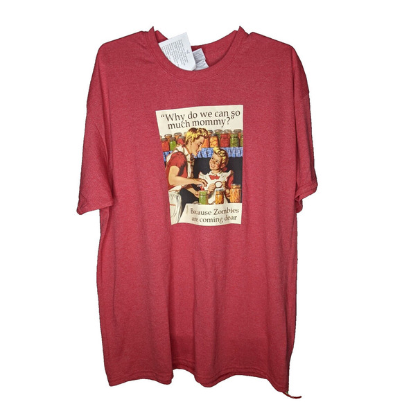 NEW Gildan Womens XL Tshirt Zombies Canning Mother Daughter Funny P2P 22" - Picture 6 of 6